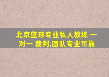 北京篮球专业私人教练 一对一 裁判,团队专业可靠